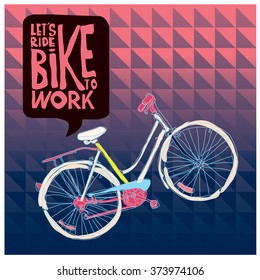 vector vintage bike go to work
