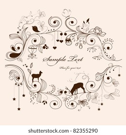 Vector vintage bizarre frame