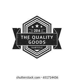 vector vintage black monochrome label shabby texture decoration retro shield ribbons banner design isolated on white background 
