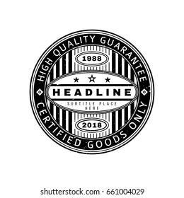 vector vintage black monochrome label grunge texture decoration retro circle banner design isolated on white background 
