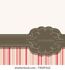 Vector vintage black and pink greeting card