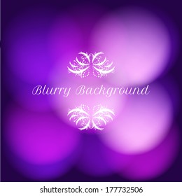 vector vintage blurry background with bokeh and delicate floral pattern