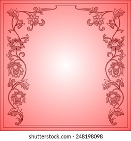 Vector vintage border frame. calligraphic design elements