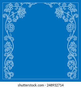 Vector vintage border frame. calligraphic design elements