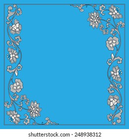 Vector vintage border frame. calligraphic design elements