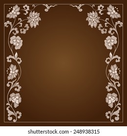 Vector vintage border frame. calligraphic design elements