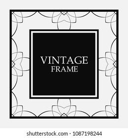 Vector vintage border frame. Decorative design