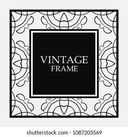 Vector vintage border frame. Decorative design