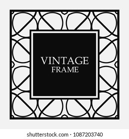 Vector vintage border frame. Decorative design