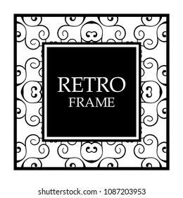 Vector vintage border frame. Decorative design