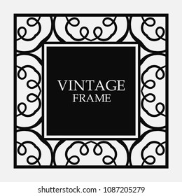Vector vintage border frame. Decorative design