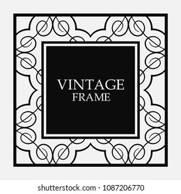 Vector vintage border frame. Decorative design