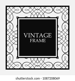 Vector vintage border frame. Decorative design