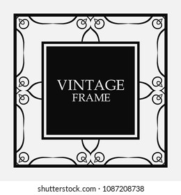 Vector vintage border frame. Decorative design