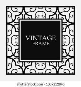 Vector vintage border frame. Decorative design