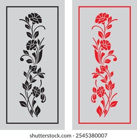 Vector vintage border frame engraving with retro ornament pattern in antique decorative design Black and orenge Black.