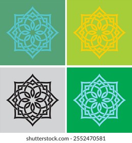 Vector vintage marco de borde grabado con patrón de adorno retro en diseño decorativo antiguo y gris negro verde y diferente.