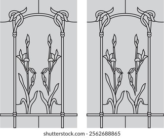 Vector vintage border frame engraving with retro ornament pattern in antique decorative design and Gray Black and Different 202.eps