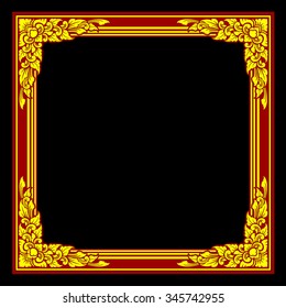 Vector vintage border frame engraving with retro ornament pattern in antique rococo style decorative design