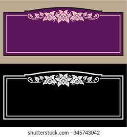 Vector vintage border frame engraving with retro ornament pattern in antique rococo style decorative design