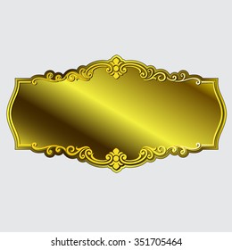 Vector vintage border frame engraving with retro ornament pattern in antique rococo style decorative design