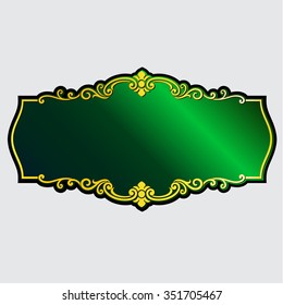 Vector vintage border frame engraving with retro ornament pattern in antique rococo style decorative design