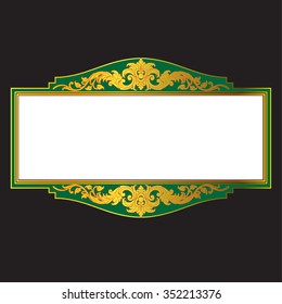 Vector vintage border frame engraving with retro ornament pattern in antique rococo style decorative design
