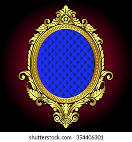 Vector vintage border frame engraving with retro ornament pattern in antique rococo style decorative design