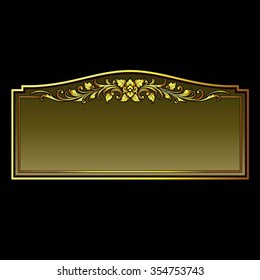 Vector vintage border frame engraving with retro ornament pattern in antique rococo style decorative design
