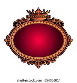  Vector vintage border frame engraving with retro ornament pattern in antique rococo style decorative design
