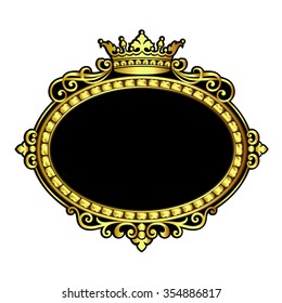  Vector vintage border frame engraving with retro ornament pattern in antique rococo style decorative design

