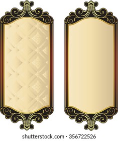 Vector vintage border frame engraving with retro ornament pattern in antique rococo style decorative design
