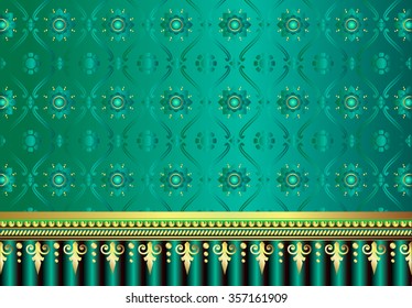 Vector vintage border frame engraving with retro ornament pattern in antique rococo style decorative design