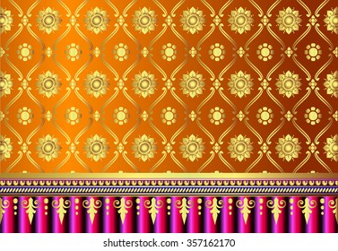 Vector vintage border frame engraving with retro ornament pattern in antique rococo style decorative design

