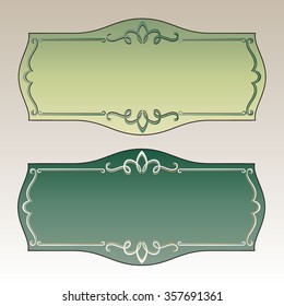 Vector vintage border frame engraving with retro ornament pattern in antique rococo style decorative design