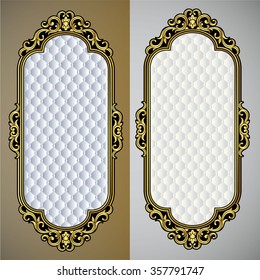 Vector vintage border frame engraving with retro ornament pattern in antique rococo style decorative design