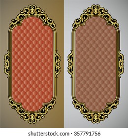 Vector vintage border frame engraving with retro ornament pattern in antique rococo style decorative design