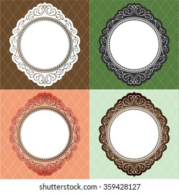 Vector vintage border frame engraving with retro ornament pattern in antique rococo style decorative design
