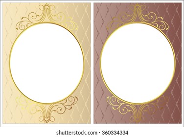 Vector vintage border frame engraving with retro ornament pattern in antique rococo style decorative design