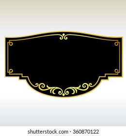  Vector vintage border frame engraving with retro ornament pattern in antique rococo style decorative design