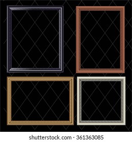 Vector vintage border frame engraving with retro ornament pattern in antique rococo style decorative design