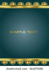 Vector vintage border frame engraving with retro ornament pattern in antique rococo style decorative design