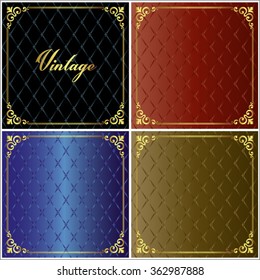  Vector vintage border frame engraving with retro ornament pattern in antique rococo style decorative design