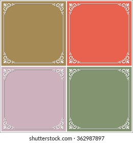  Vector vintage border frame engraving with retro ornament pattern in antique rococo style decorative design