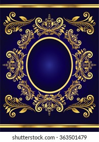Vector vintage border frame engraving with retro ornament pattern in antique rococo style decorative design

