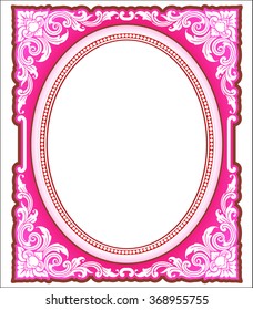 Vector vintage border frame engraving with retro ornament pattern in antique rococo style decorative design