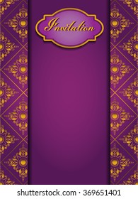  Vector vintage border frame engraving with retro ornament pattern in antique rococo style decorative design
