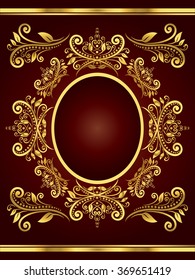  Vector vintage border frame engraving with retro ornament pattern in antique rococo style decorative design
