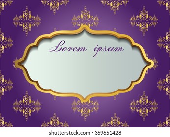  Vector vintage border frame engraving with retro ornament pattern in antique rococo style decorative design
