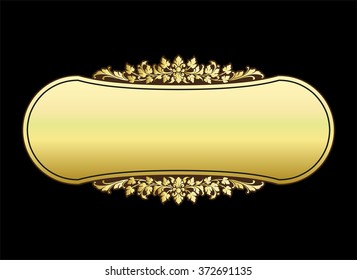 Vector vintage border frame engraving with retro ornament pattern in antique rococo style decorative design
